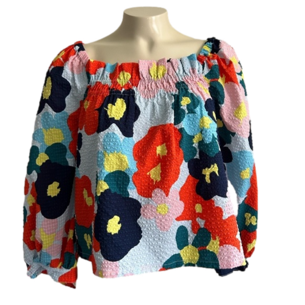 CHRISTINA Martinez for Nordstrom multicolored textured blouse MED NWT